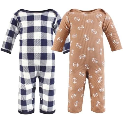 Hudson Baby Unisex Baby Thermal Coveralls 2pk, Creative Rainbows