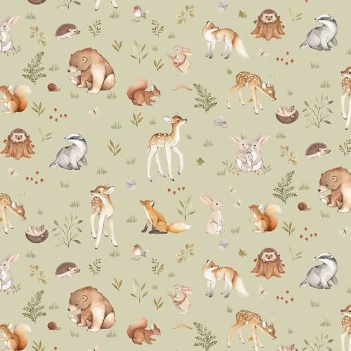 Little Fawn and Friends Crib Sheet / Woodland Fabric / Deer and Bear Fabric / Little Fawn and Friends / Dear Stella