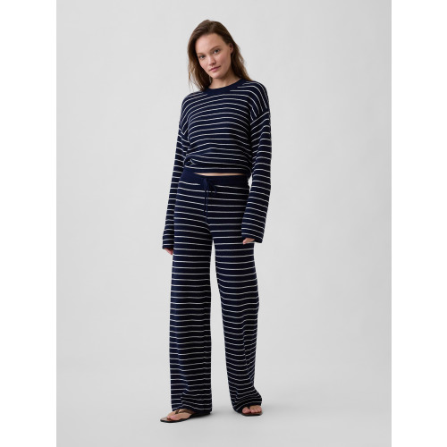 Relaxed Shaker-Stitch Sweater Pants