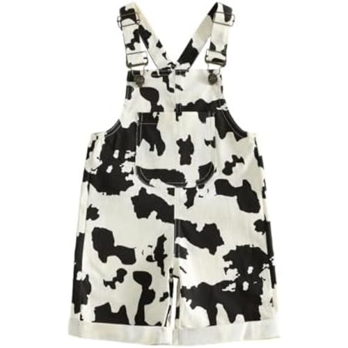 Toddler Baby Boy Girl Cowgirl Outfit Cow Print Overalls Western