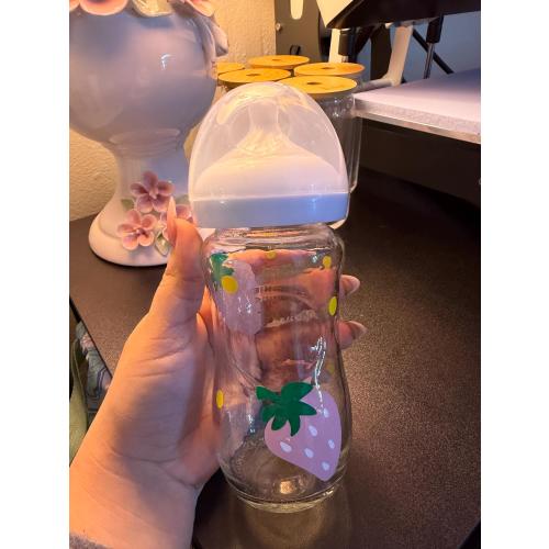 Personalized Strawberry Baby Bottles, Set of 3