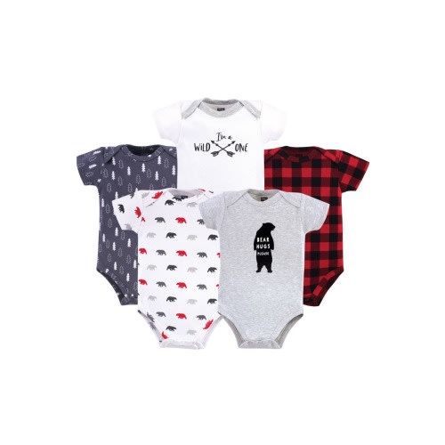 Five-Piece Set of Cotton Infant All-in-One Bodysuits