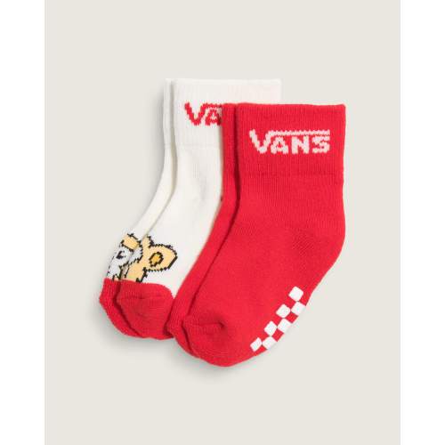 Infant Drop V Classic Socks 2-Pack in Racing Red / White | Vans