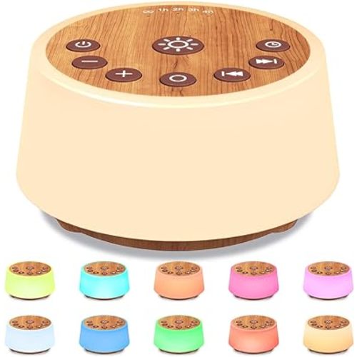 Color Noise Sound Machines with 10 Colors Night Light 25 Soothing Sounds and Sleep White Noise Machine 32 Volume Levels 5 Timers Adjustable Brightness Memory Function for Adults Kids Baby