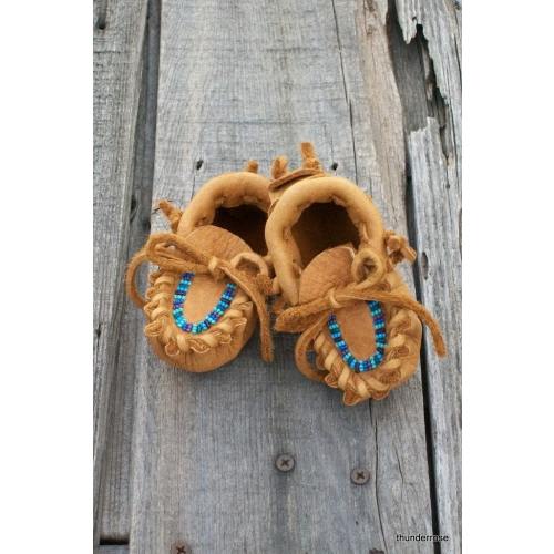 Beaded Leather Baby Moccasins: Soft Handmade Shoes