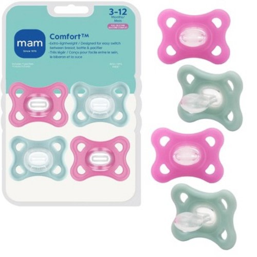 MAM Comfort Pacifiers 3-12m - Girl - 4pk