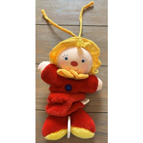 Vintage Carters Clown Musical Pull Down Plush Crib Toy - Still Works!
