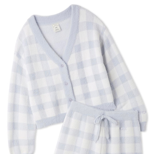 Checkered Cardigan & Shorts Set