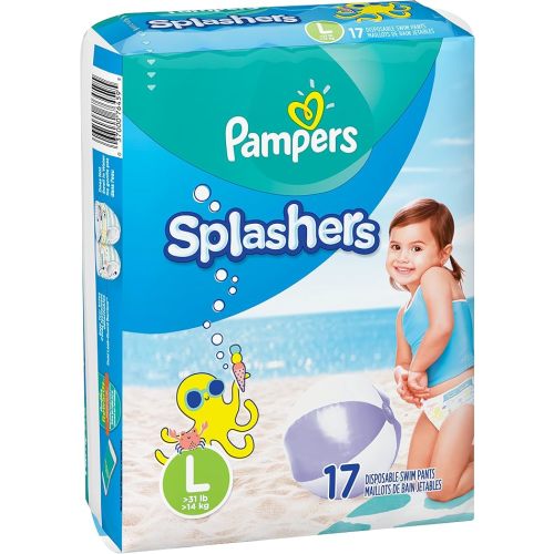 Swim Diapers Size 5 (> 31 Pound) - Pampers Splashers Disposable Swim Pants, Large (34 Count)