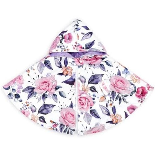 Pea Pod Baby Car Seat Poncho Coat with Hood Design,Double Layer Warm with Minky Dot Fabric