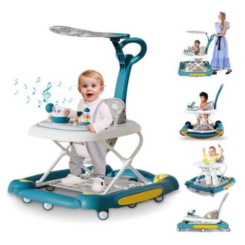 Developmental Walkers for Babies, 3-in-1 Activity Center Baby Walker with Lights & Music, For 6-36 Months, Green