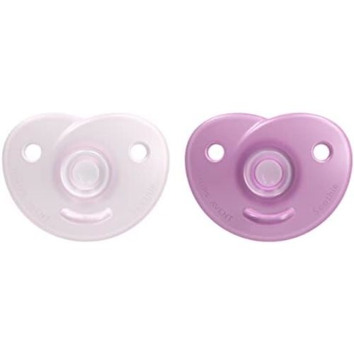 Philips Avent Soothie Heart Baby Pacifier for 3-18 Months, BPA-Free, Pink