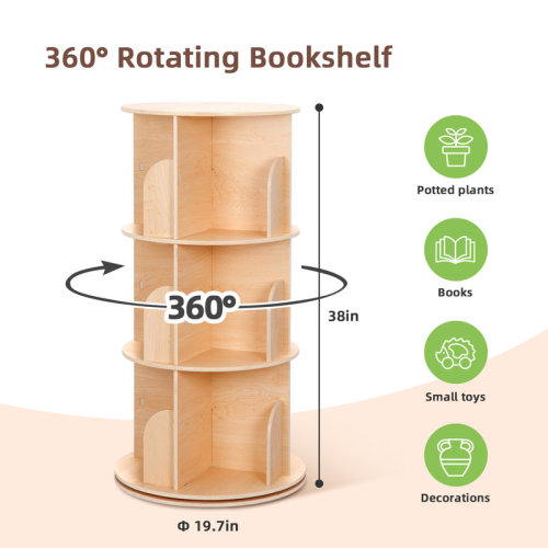 Ebern Designs Rotating Bookshelf, Small Footprint, Large Capacity Corner Bookcase & Reviews | Wayfair