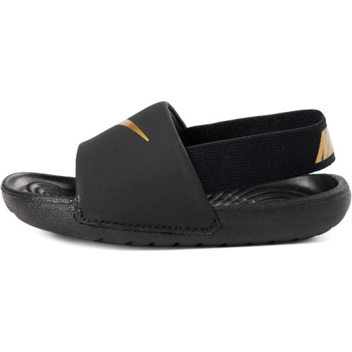 Amazon.com | Nike Baby/Toddler Kawa Slides, Black/Metallic Gold, 5C | Sandals