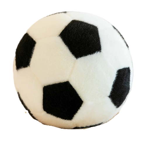 Wizlet Fluffy Stuffed Toy Soccer Ball Plush Pillow Soft Durable Stuff Soccerball Gift for Kids Boy Baby 10 in Black -White