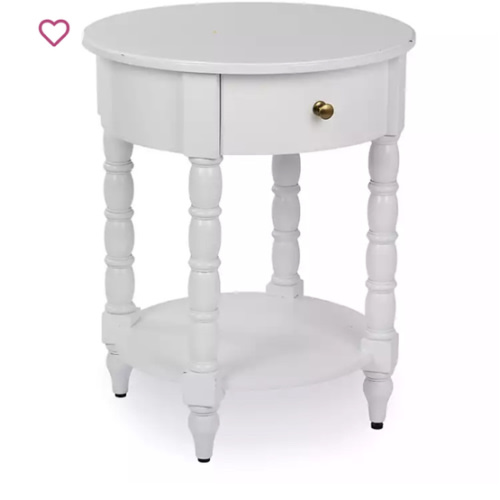 Palmer White Wood Round Charging End Table | Kirklands Home
