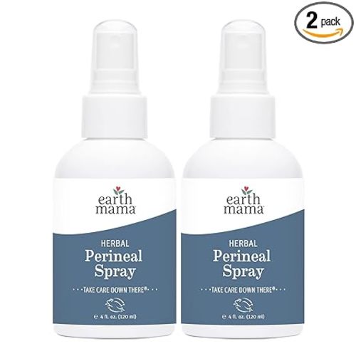 Earth Mama Herbal Perineal Spray | Safe for Pregnancy and Postpartum Recovery, Witch Hazel Natural Cooling Spray for After Birth Feminine Care Essentials, No Benzocaine or Butane, 4-Fl oz (2-Pack)