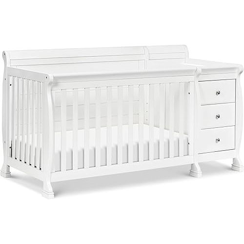 DaVinci Kalani 4-in-1 Convertible Crib and Changer Combo in White