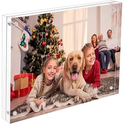 NIUBEE 8.5x11 Picture Frame, Clear Certificate Document Magnetic Photo Frame for Tabletop Display