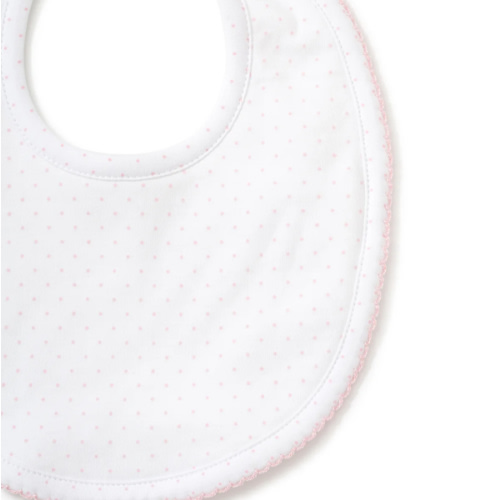 White/Pink New Kissy Dots Print Bib