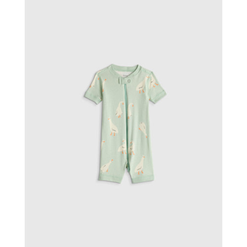 100% Organic Cotton Shortie Onesie Pajama in Goosie