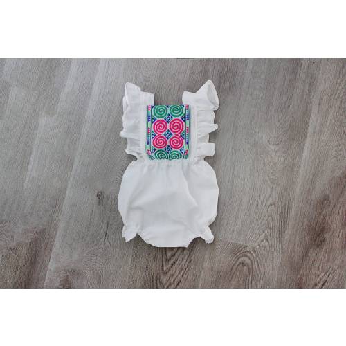 Baby girl clothes, baby girl romper, Hmong girl romper, Hmong baby girl outfit, baby boho romper, baby girl gift