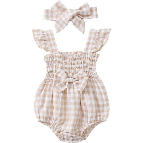 Renotemy Newborn Infant Baby Girl Clothes Rompers Summer Jumpsuits Short Sleeve Romper Infant Baby Clothes Girl