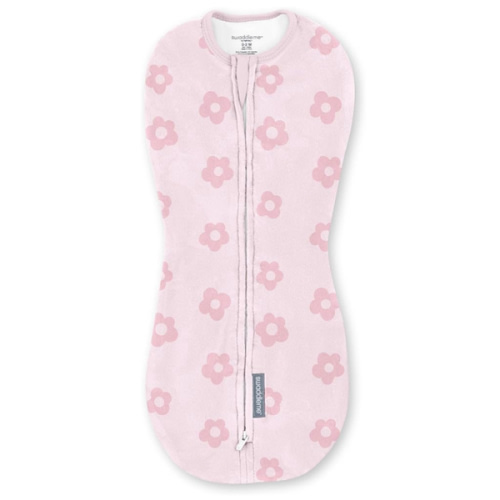SwaddleMe by Ingenuity Compression Baby Swaddle Pod, Two-Way Zipper for Easy Diaper Changes, Improves Sleep & Calms Startle Reflex, 0-2 Months, 1.0 TOG, 1-Pack - Flower Confetti