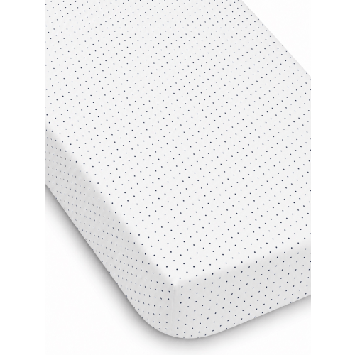 Stretch Mini Crib Sheet, Navy Polka Dot – SpearmintLOVE