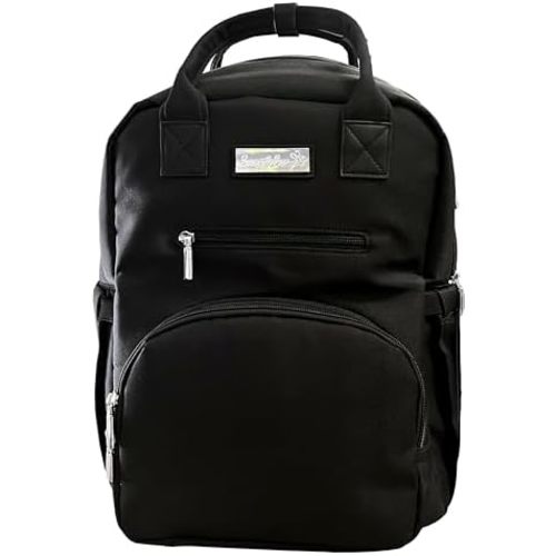 Queen Bee Diaper Backpack – Chic Diaper Bag with One-Hand Access, Standing Base & Smart Storage, Baby Registry Search, Shower Gifts, Newborn Essentials & Items for Mom (Black)