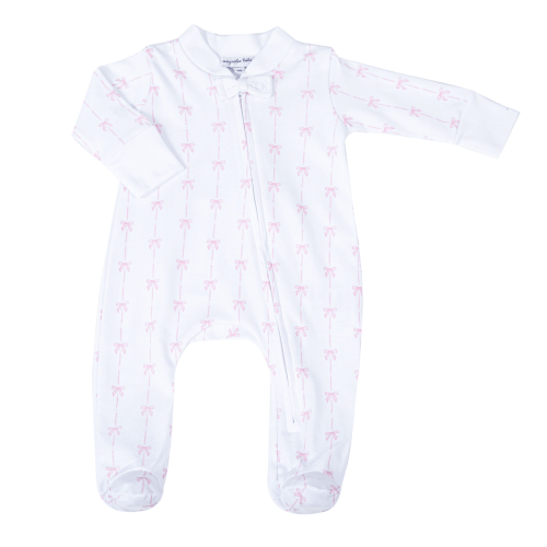 Amelia's Classic Printed Bows Zippered Footie