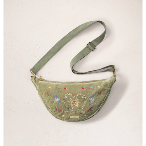 Earth Goddess Velvet Crossbody Sling Bag