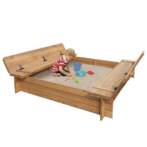 AIUEKES 48'' x 7.79'' Solid Wood Square Sandbox & Reviews | Wayfair