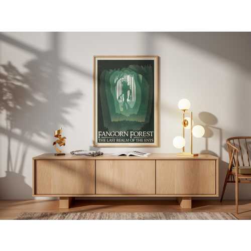 Lord of the Rings Travel Print: Fangorn Forest Retro Vintage Fantasy Wall Art Movie Poster Gift