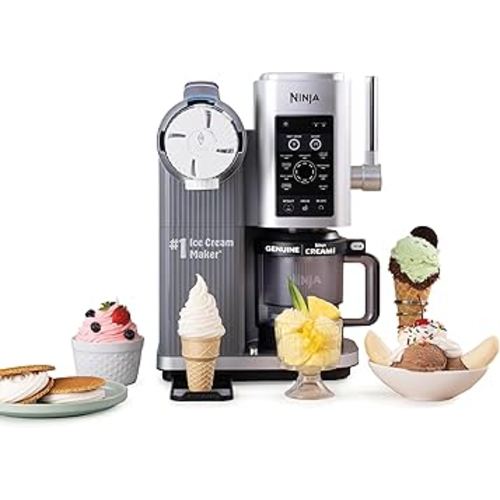 Ninja Swirl by CREAMi Ice Cream and Soft Serve Maker, Sorbet, Milkshake, Frozen Yogurt, Low Calories Program & More, 13-in-1, Soft Serve Handle, (2) CREAMi Swirl 16oz Pints, NC701 (Renewed)