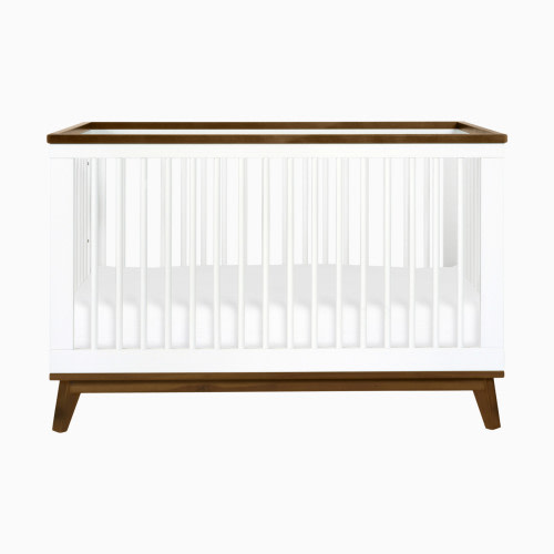 babyletto Scoot 3-in-1 Convertible Crib with Toddler Bed Conversion Kit - White/Natural Walnut