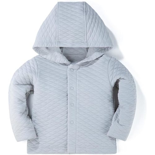 100% Cotton Baby Fall Hoodies Jacket, Comfortable Soft and Warm Baby Spring Jacket,0-24Months Solid-Coloured Coat