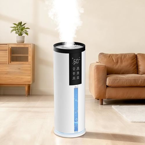 Humidifiers for Large Room 550 ft² - GloryAir 8L Cool Mist Humidifier for Bedroom Home Plants Baby, Top Fill, 120H Runtime, 4 Mist Spray Levels, 7-Color Light, 35dB Quiet Humidifier