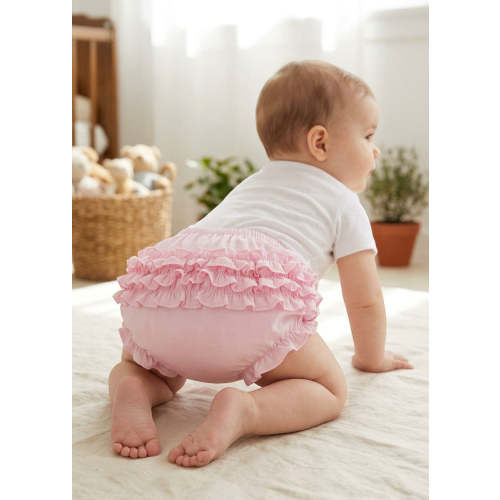 40020-Baby Girls Ruffle Diaper Covers - Pink Bloomers – Carriage Boutique