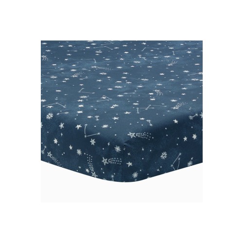 Sky Rocket Stars/Galaxy/Space 100% Cotton Fitted Crib Sheet