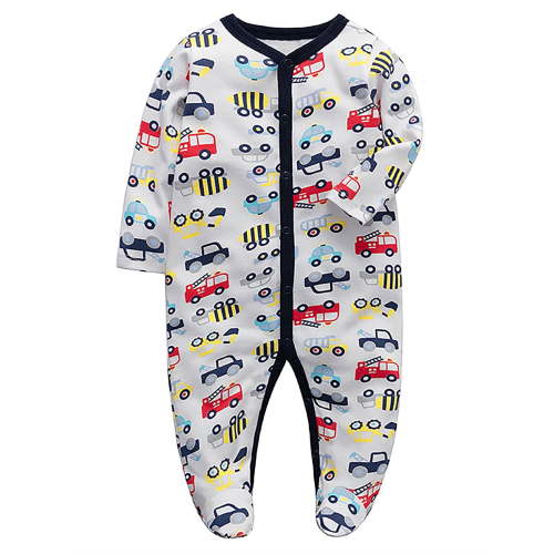 ATAIKU Infant Baby Boys' Sleep and Play Footed Pajamas One-Piece Sleeper Button Romper Jumpsuit Cotton PJs For Newborn