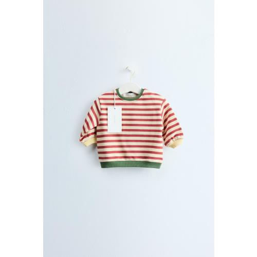 Zara Timeless - Striped Print Sweatshirt - Brick Size 12-18