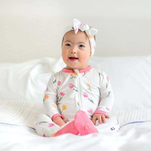 Zippered Footie in Tulip