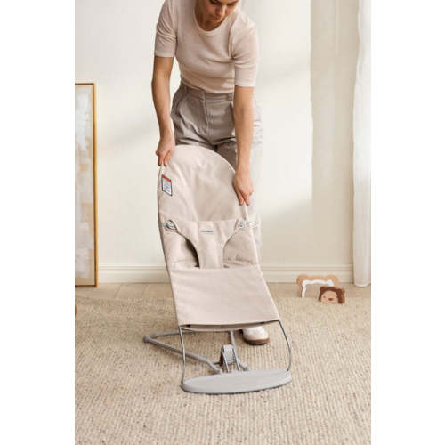 Bouncer Bliss in Woven Mélange Light Beige | Over The Moon