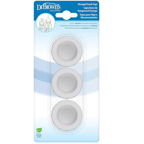 Dr. Brown's Narrow Storage/Travel Caps for Anti-colic Options+ Baby Bottles, fits 8 oz/250 mL and 4 oz/120mL, BPA-Free, 3-Pack