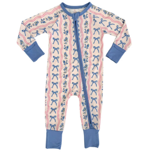 Amelia Bow Zipper Romper – In my Jammers