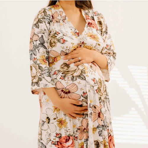 Lila Labor & Postpartum Gown in Vintage Floral