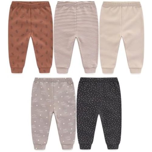 Unisex Baby Boy Girl Pants Sets Cotton Soft Infants Bottoms Casual 5 Pack 0-12 Month Babies' Leggings