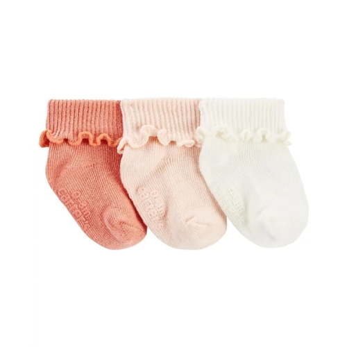 Baby Girl Carter's 3-Pack Ribbed Ruffled Socks Color: Multi Size: 0-3