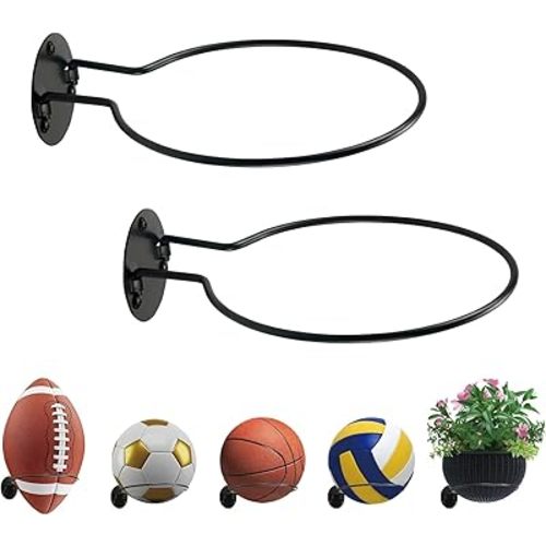 Wall Mount Ball Display Rack, Sports Ball Storage Holder for Basketball, Football, Soccer, Volleyball Collection,Sports Accessories Organizer